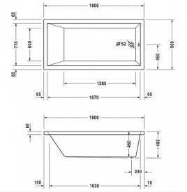 Ванна акрилова Duravit Starck tubs & showers 180х90 см прямокутна білий 700050000000000