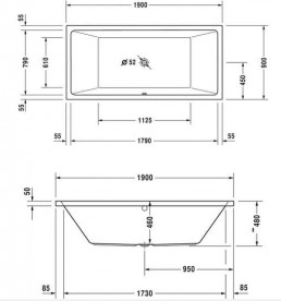 Ванна акрилова Duravit Vero Air 190х90 см прямокутна білий 700414000000000