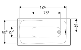 Ванна акриловая Geberit Selnova 140х70 см пристенная белый 554.280.01.1