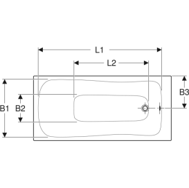 Ванна акриловая Geberit Selnova 140х70 см пристенная белый 554.280.01.1