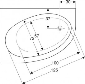 Ванна акриловая Geberit Selnova 140x100 выпуск справа с ножками белый 554.270.01.1