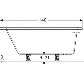 Ванна акриловая Geberit Selnova 140x100 выпуск справа с ножками белый 554.270.01.1