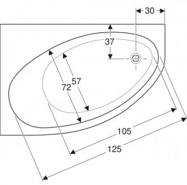 Ванна акриловая Geberit Selnova 150x100 выпуск справа с ножками белый 554.272.01.1