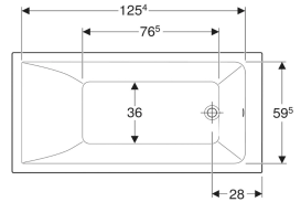 Ванна акриловая Geberit Selnova Square 140х70 см пристенная белый 554.380.01.1