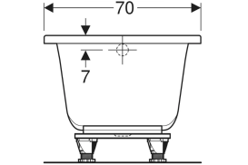 Ванна акриловая Geberit Selnova Square 140х70 см пристенная белый 554.380.01.1