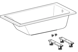 Ванна акриловая Geberit Selnova Square 140х70 см пристенная белый 554.380.01.1
