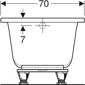Ванна акриловая Geberit Selnova Square прямоугольная 160x70 с ножками белый 554.382.01.1