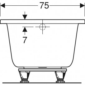 Ванна акрилова Geberit Selnova Square прямокутна 160x75 з ніжками білий 554.383.01.1