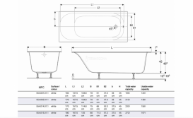 Ванна акрилова Geberit Soana Slim rim 170х70 з ніжками білий 554.002.01.1