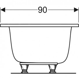 Ванна акрилова Geberit Tawa Slim rim Duo 190х90 з ніжками білий 554.125.01.1