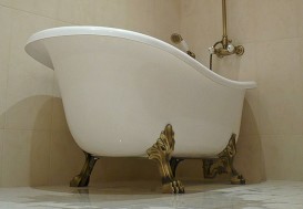 Ванна акрилова Gruppo Treesse Epoca 170х80 см білий фурнітура бронза V507100BR