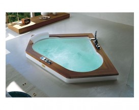 Ванна акриловая Jacuzzi Aura Corner 140 с гидромассажем и панелью 140х140 см 9F43-492A