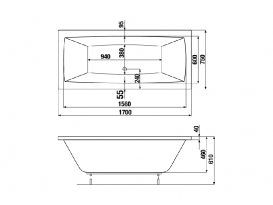 Ванна акрилова Jika Cubito 170х75 см прямокутна білий H2264200000001