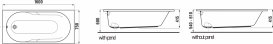 Ванна акрилова Jika Lyra Plus 160х75 см прямокутна білий H2288390000001