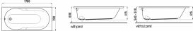 Ванна акриловая Jika Lyra Plus 170х70 см прямоугольная белый H2318390000001