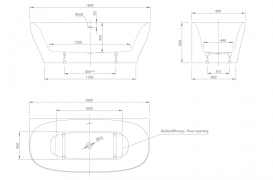 Ванна акриловая Knief Dream отдельностоящая 180x80 см белый 0100-251-06
