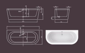 Ванна акриловая Knief Fresh Wall 180x80 см пристенная белый 0100-231-06