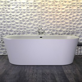 Ванна акрилова Knief Hot 180x80 см з круглим переливом білий глянцевий 0100072+010009106