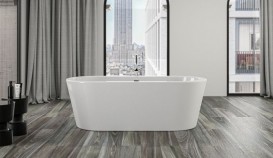 Ванна акрилова Knief Hot 180x80 см з круглим переливом білий глянцевий 0100072+010009106