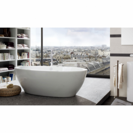 Ванна акриловая Knief Loom XS 170x85 см с круглым переливом белый глянцевый 0100058+010009106