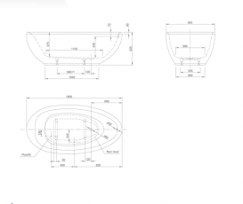 Ванна акриловая Knief Lounge 185x95 см отдельностоящая белый матовый 0100-289WM
