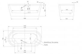 Ванна акриловая Knief Neo 170x80 см отдельностоящая белый матовый 0100-076-WM