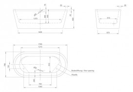Ванна акрилова Knief Neo 170x80 см окремостояча білий 0100-076-06