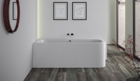 Ванна акрилова Knief Pure Right 180x80 см з круглим переливом білий глянцевий 010004806+010009106