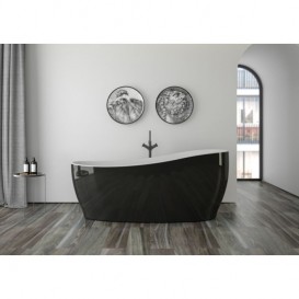 Ванна акриловая Knief Relax 180x85 см черный глянцевый/белый глянцевый 0100278BW + 010009106SWG