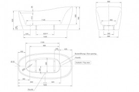 Ванна акриловая Knief Relax 180x85 см с щелевым переливом белый глянцевый 0100278+010009106S