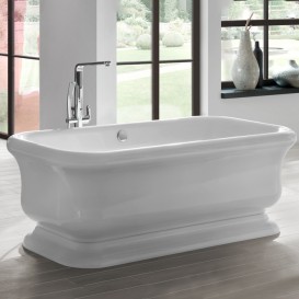 Ванна акриловая Knief Retro 180x85 см с круглым переливом белый глянцевый 0100090+010009106