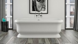 Ванна акриловая Knief Retro 180x85 см с круглым переливом белый глянцевый 0100090+010009106