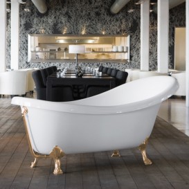 Ванна акрилова Knief Victorian 174,5x83 см білий глянцевий ніжки золото 010006101+010009101