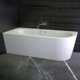 Ванна акриловая Knief Wall Corner R 180x80 см с щелевым переливом белый глянцевый 0100277CR+010009106S