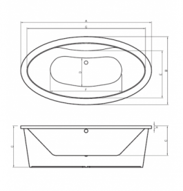 Ванна акрилова Koller Pool Design Plus 194x100 см овальна DESIGNPLUS194X100