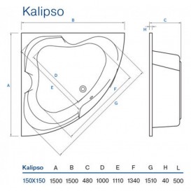 Ванна акрилова Koller Pool Kalipso 150x150 см кутова KALIPSO150X150
