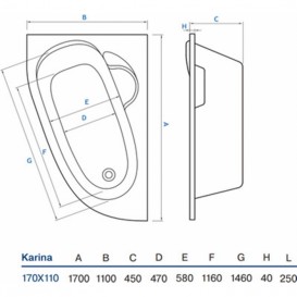 Ванна акрилова Koller Pool Karina 170x110 см кутова права KARINA170X110R