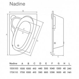 Ванна акриловая Koller Pool Nadine 170х100 см левая белый NADINE170X100L