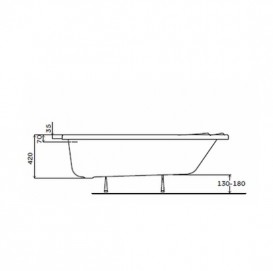 Ванна акриловая Kolo Supero асимметричная 150х100 см левая белый 5537000