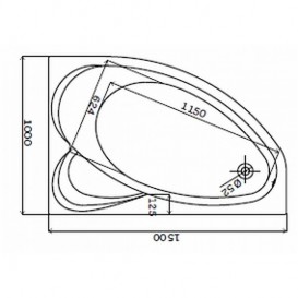 Ванна акриловая Kolo Supero асимметричная 150х100 см левая белый 5537000