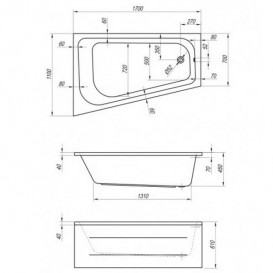 Ванна акриловая Kolpa-san Beatrice-D ассиметричная угловая правая  белый 170х110 см 771050