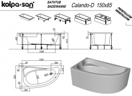 Ванна акрилова Kolpa San Calando-D 150x85 см кутова права білий 592970