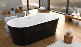 Ванна акриловая Kolpa San Comodo-FS 185x90 см с системой воздушного массажа белый/черный 591820
