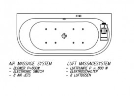 Ванна акриловая Kolpa San Dream-SP 180x80 см с системой воздушного массажа белый 576920