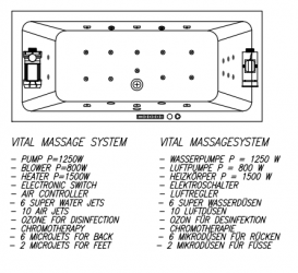 Ванна акриловая Kolpa San Elektra 170х75 см/О с массажной системой VITAL и панелью белый 950750