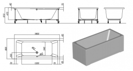 Ванна акрилова Kolpa-san Elektra 180х80 см білий 739135