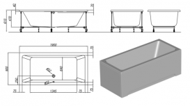 Ванна акриловая Kolpa-san Elektra 190х90 см белый 740629