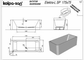 Ванна акриловая Kolpa San Elektra SP-D 175x75 см угловая правая белый 513510