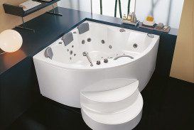 Ванна акриловая Kolpa San Gaia 160х160 см гидромассажная со встроенным смесителем Waterfall белый 513870