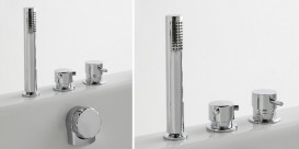 Ванна акрилова Kolpa San Gaia 160х160 см гідромасажна із вбудованим змішувачем Geyser та панеллю білий 513920